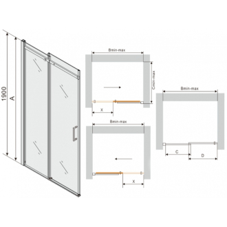 MEXEN OMEGA sprchové dvere 140x190 cm 8 mm chróm-číre 825-140-000-01-00