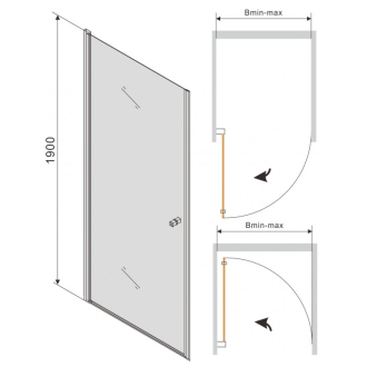 MEXEN PRETORIA sprchové dvere 80x190 cm 6mm, chróm-číre 852-080-000-01-00
