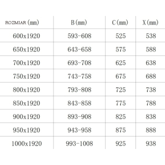 MEXEN PRETORIA sprchové dvere 80x190 cm 6mm, chróm-číre 852-080-000-01-00