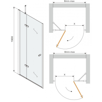 MEXEN ROMA sprchové dvere 70x190 cm 6mm, čierna-číre 854-070-000-70-00