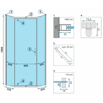 Rea Axin sprchovací kout 80x80, chróm REA-K8778