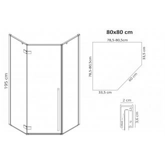 Rea Diamond sprchovací kút 90x90, zlatá REA-K6615