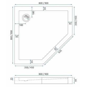 Rea Diamond sprchovací kút 90x90, zlatá REA-K6615
