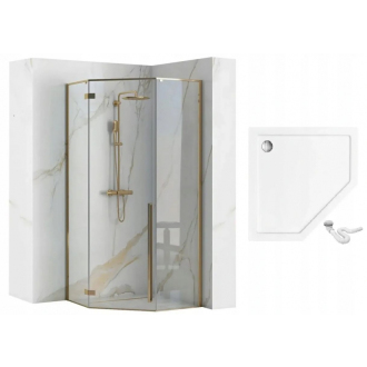 Rea Diamond sprchovací kút 90x90, zlatá REA-K6616