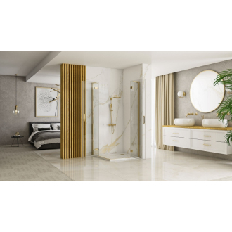Rea Hugo sprchovací kút 90x90, brúsené zlato REA-K6609