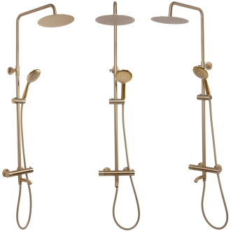 Rea Lungo sprchový set s termostatom, brúsené zlato REA-P6604