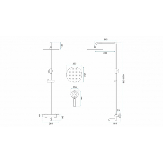 Rea Lungo sprchový set s termostatom, rose gold REA-P6606
