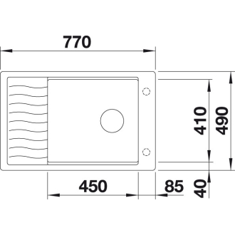 Blanco ELON XL 6 SF drez do roviny čierna granit 525 884