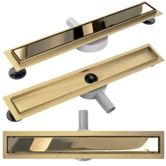 Rea Žľab s roštom Neo Slim L.Gold Pro-800 Mirror