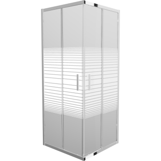 MEXEN RIO sprchovací kút štvorec 70x70x190 cm 5mm chróm-pásy 860-070-070-01-20