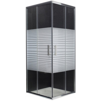 MEXEN RIO sprchovací kút štvorec 70x70x190 cm 5mm chróm-pásy 860-070-070-01-20