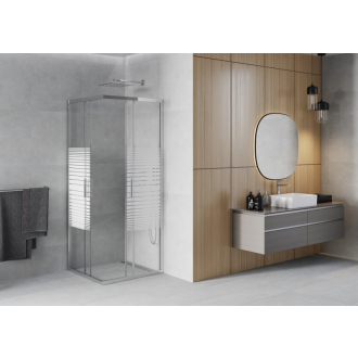MEXEN RIO sprchovací kút štvorec 70x70x190 cm 5mm chróm-pásy 860-070-070-01-20