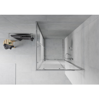 MEXEN RIO sprchovací kút štvorec 70x70x190 cm 5mm chróm-pásy 860-070-070-01-20