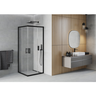 MEXEN RIO sprchovací kút štvorec 70x70x190 cm 5mm čierna-číre 860-070-070-70-00