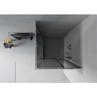 MEXEN RIO sprchovací kút štvorec 80x80x190 cm 5mm chróm-dymové 860-080-080-01-40