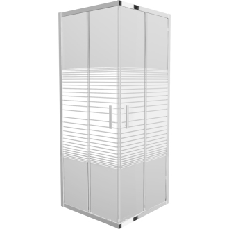 MEXEN RIO sprchovací kút štvorec 90x90x190 cm 5mm chróm-pásy 860-090-090-01-20