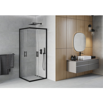 MEXEN RIO sprchovací kút štvorec 90x90x190 cm 5mm čierna-číre 860-090-090-70-00