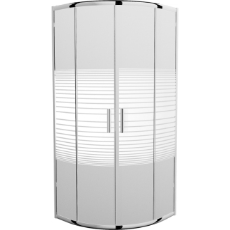 MEXEN RIO sprchovací kút štvrťkruh 80x80x190 cm 5mm chróm-pásy 863-080-080-01-20