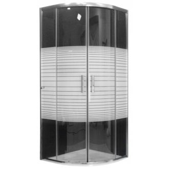 MEXEN RIO sprchovací kút štvrťkruh 80x80x190 cm 5mm chróm-pásy 863-080-080-01-20