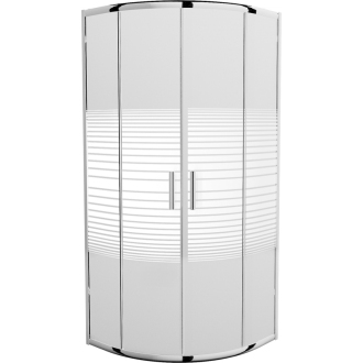 MEXEN RIO sprchovací kút štvrťkruh 80x80x190 cm 5mm chróm-pásy 863-080-080-01-20