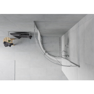 MEXEN RIO sprchovací kút štvrťkruh 80x80x190 cm 5mm chróm-pásy 863-080-080-01-20