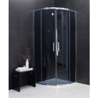 MEXEN RIO sprchovací kút štvrťkruh 80x80x190 cm 5mm chróm-dymové 863-080-080-01-40
