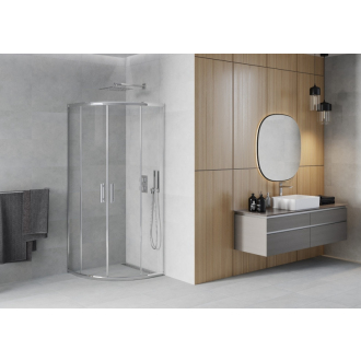 MEXEN RIO sprchovací kút štvrťkruh 90x90x190 cm 5mm chróm-číre 863-090-090-01-00