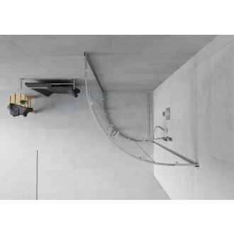 MEXEN RIO sprchovací kút štvrťkruh 90x90x190 cm 5mm chróm-číre 863-090-090-01-00