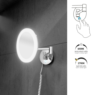 Nimco Séria 20200 ZK 20265P-26 LED zrkadlo s nastaviť. teplotou svietivosti Chróm