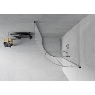 MEXEN RIO sprchovací kút štvrťkruh 90x90x190 cm 5mm chróm-satén 863-090-090-01-30