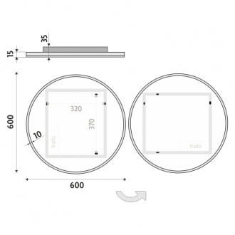 Nimco LED zrkadlo pr. 600 ZP 26000R