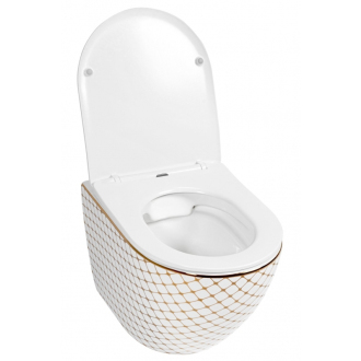 REA Carlos Diamond Gold závesná WC misa REA-C5100