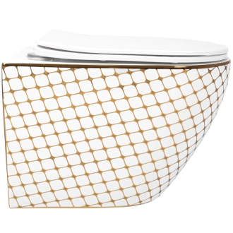 REA Carlos Diamond Gold závesná WC misa REA-C5100