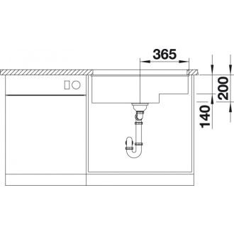Blanco SUBLINE 700-U Level 526003 jednodrez čierna drez pod dosku