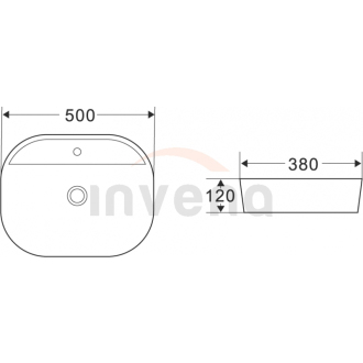 Invena HALIA CE-18-001-C Umývadlo na dosku 50 cm