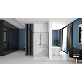 Rea Sprchový kout z priehľadného skla 800x1000x1950 Solar Black REA-K6310