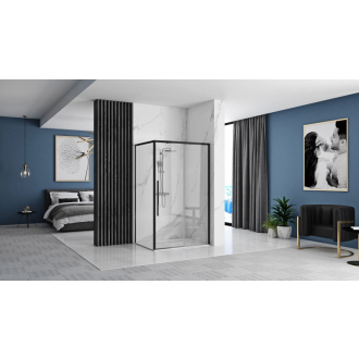 Rea Sprchový kout z priehľadného skla 800x1000x1950 Solar Black REA-K6310