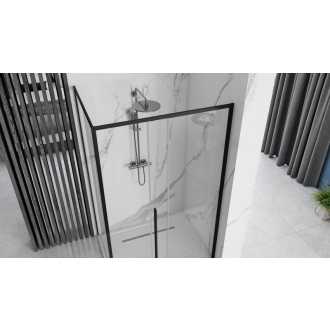 Rea Sprchový kout z priehľadného skla 800x1000x1950 Solar Black REA-K6310