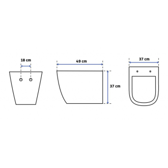 Rea Závesné WC Carlo Mini Rimless Duroplast/Flat/ZM Black Mat REA-C8489