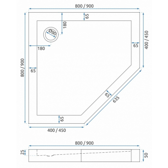 Rea Sprchová vanička Diamond Black 90x90 REA-K8543