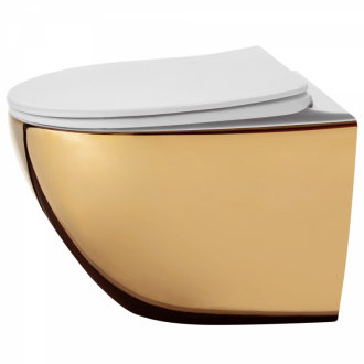 REA Závesné WC Carlo Rimless Duroplast/Slim Gold White REA-C0669