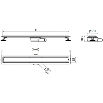 FLAT 360 nerezový sprchový žľab 900mm 1040090
