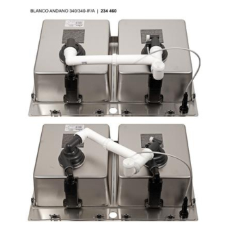 Blanco ANDANO 340/340-IF/A 525248 dvojdrez nerez hodvábny lesk drez vstavaný/do roviny