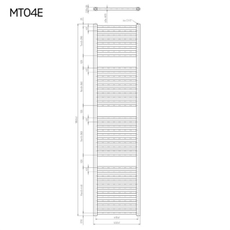 Mereo Vykurovací rebrík rovný 450x1850 mm, biely, elektický MT04E