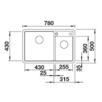 Blanco LEGRA 8 526225 dvojdrez, hlavný drez vľavo aluminium drez vstavaný