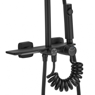 Rea Helix sprchový set, čierna REA-P6618
