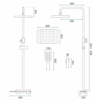 Rea Helix sprchový set, chróm REA-P6620