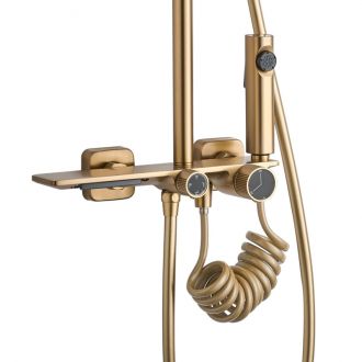 Rea Helix sprchový set, brúsené zlato REA-P6621