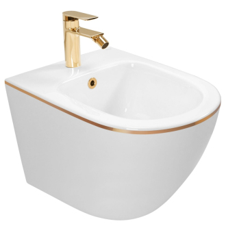 Rea Carlo Mini bidet biela/zlatá REA-C6990