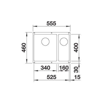 Blanco ROTAN 340/160-U 524250 dvojdrez, hlavný drez vľavo aluminium drez pod dosku